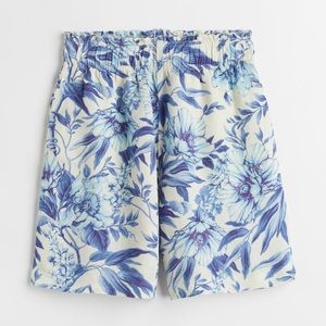 Linen Floral Shorts